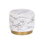 DKD Home Decor Mesita Auxiliar de Hierro Símil Mármol Blanco y Dorado