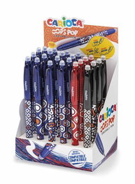 Boligrafo Borrable Carioca Oops Pop Expositor De 24