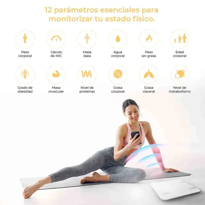 Grunkel FITBLUE300WHITE Balanza para Bebés Bluetooth con App, Análisis Corporal, 5-180 kg, 12 Parámetros, Cristal Templado, Color Blanco Grunkel FITBLUE300WHITE Balanza para Bebés Bluetooth con App, Análisis Corporal, 5-180 kg, 12 Parámetros, Cristal Templado, Color Blanco