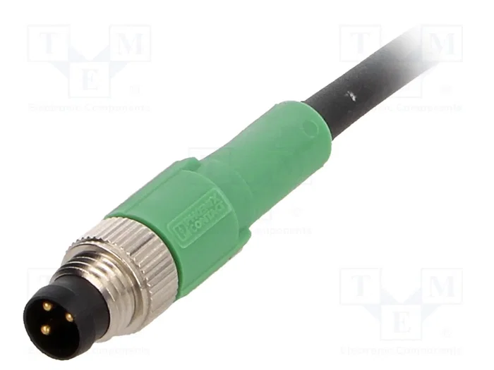 Phoenix Contact 1681677 Cable M8 Macho de 3 m, Negro/Gris