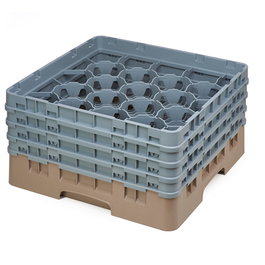 CAMBRO Cesta de lavado 20 comp. 4 alturas Beige