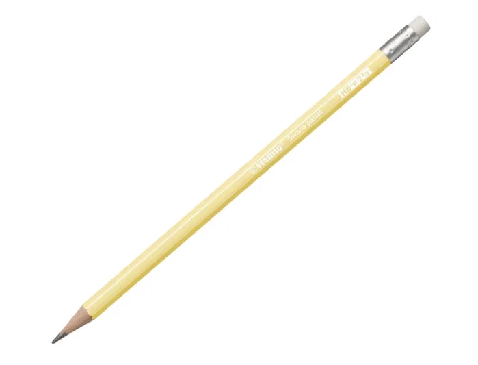 Stabilo Lápiz de Grafito Swano Pastel HB con Goma Amarillo, Pack de 12 unidades