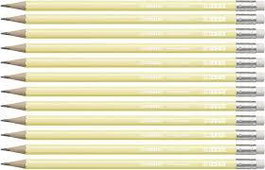 Stabilo Lápiz Grafito Swano con Goma Pastel Amarillo -12U-