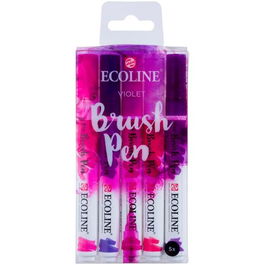Talens Rotuladores Brush Pen Punta Pincel Violeta Estuche 5 Ud