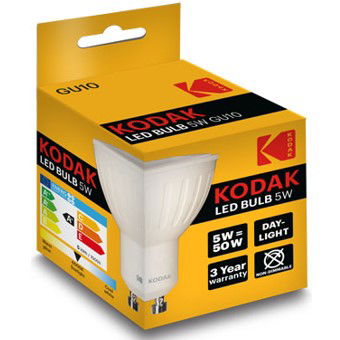Kodak Bombilla LED Dicroica GU10 5W 400 Lm, Luz Día, No Regulable