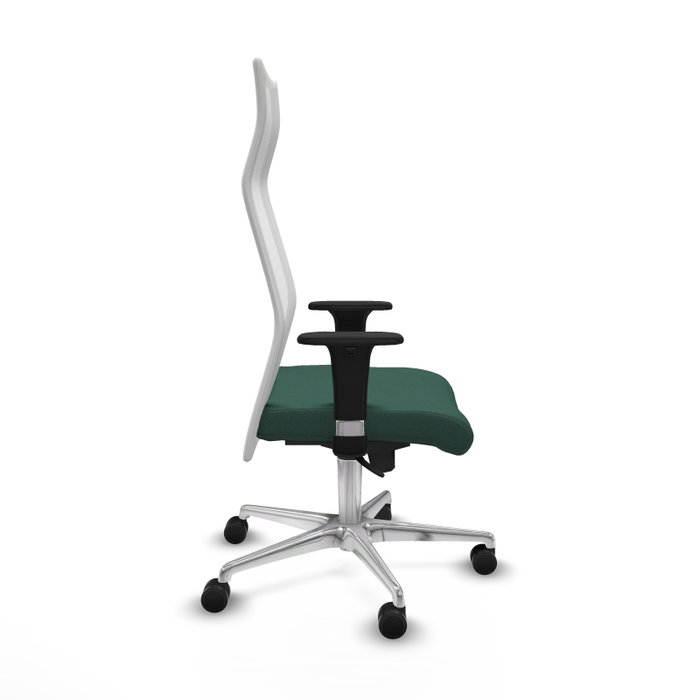 PIQUERAS Y CRESPO Sillón Albacete con mecanismo Sincro, tela verde botella y malla blanca PIQUERAS Y CRESPO Sillón Albacete con mecanismo Sincro, tela verde botella y malla blanca