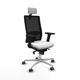 PIQUERAS Y CRESPO Silla de oficina Horna con mecanismo Sincro, Blanco y Negro