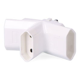 F-Line Clavija Triple Pata 4,8 mm Base Protegida con Obturador de Seguridad Retractilado