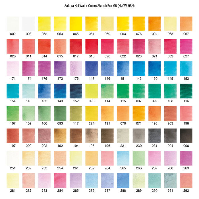 Sakura Koi Water Colors Studio Set con 96 medias pastillas Sakura Koi Water Colors Studio Set con 96 medias pastillas