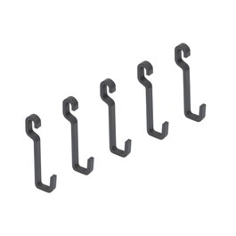 Emuca Lote de 5 ganchos para colgar accesorios de cocina en la pared Titane, Acero, Gris antracita