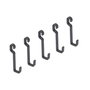 Emuca Lote de 5 ganchos para colgar accesorios de cocina en la pared Titane, Acero, Gris antracita