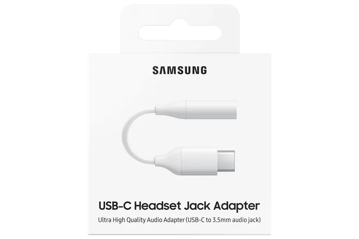 Samsung EE-UC10J Adaptador USB-C a Jack 3.5mm (Blanco) – Audio Alta Calidad 24bits/192kHz