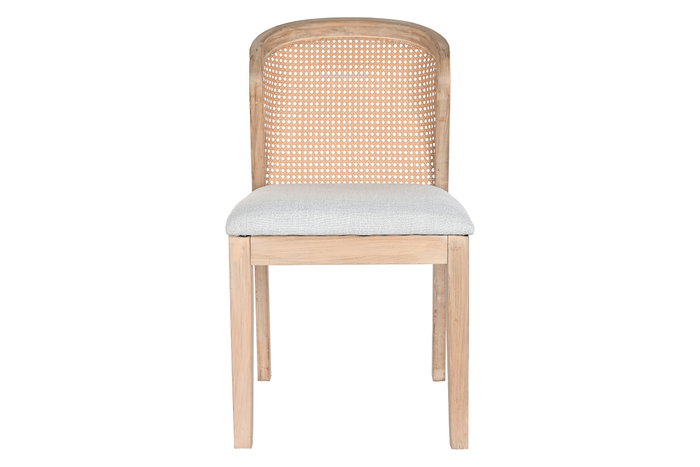 DKD Home Decor Silla Abeto Poliéster Gris Claro