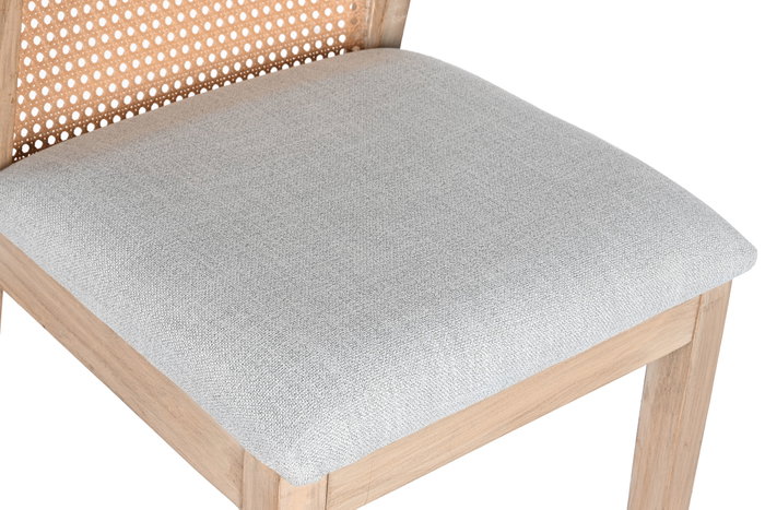 DKD Home Decor Silla Abeto Poliéster Gris Claro