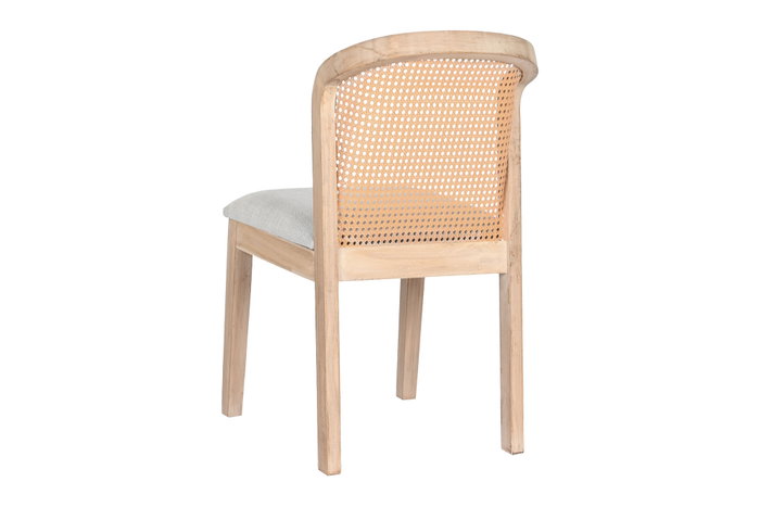 DKD Home Decor Silla Abeto Poliéster Gris Claro