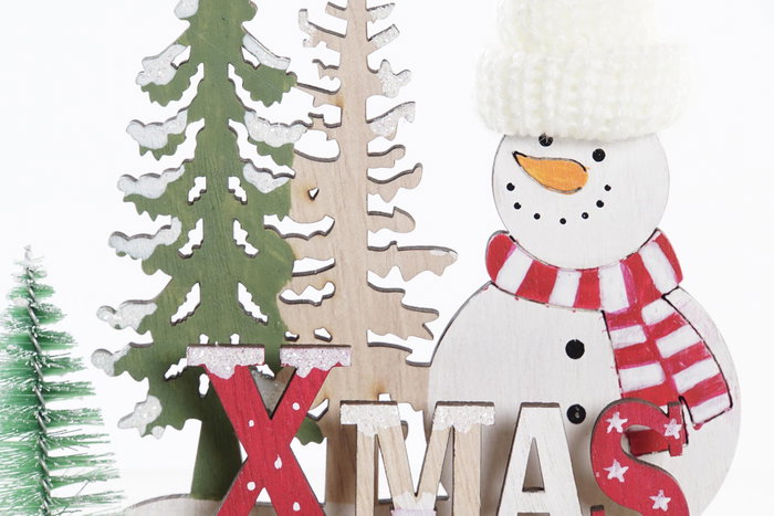 DKD Home Decor Decoración de Madera Xmas Surtido de 2