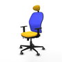 PIQUERAS Y CRESPO Silla de oficina Jorquera con Mecanismo Sincro/Traslack, Amarillo y Azul