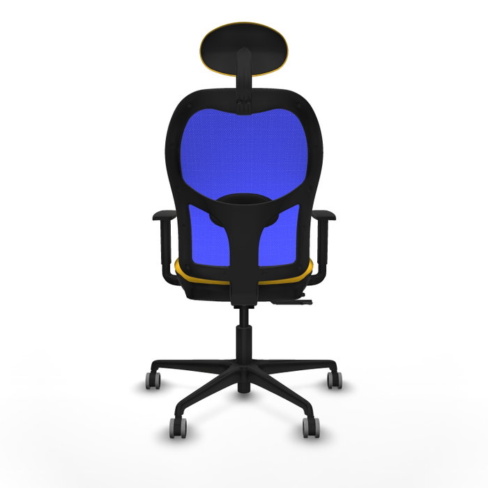 PIQUERAS Y CRESPO Silla de oficina Jorquera con Mecanismo Sincro/Traslack, Amarillo y Azul
