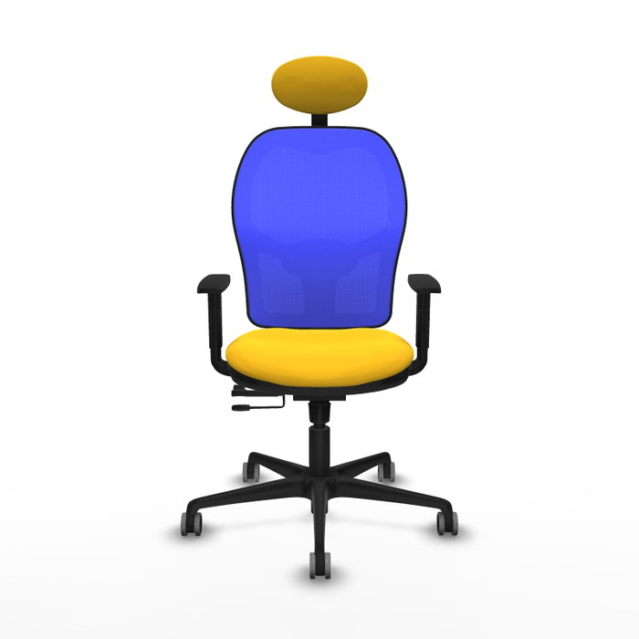 PIQUERAS Y CRESPO Silla de oficina Jorquera con Mecanismo Sincro/Traslack, Amarillo y Azul