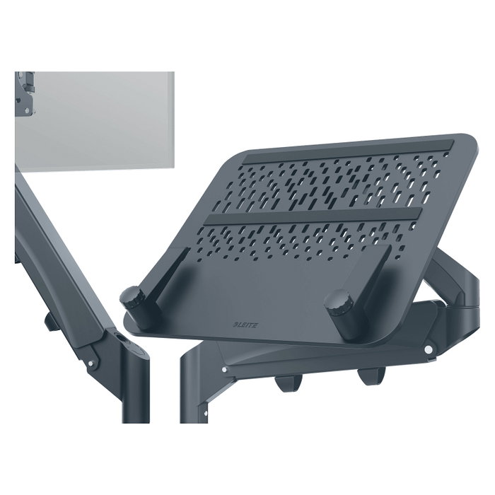 LEITZ Brazo Dual Ergo Space Saving para Monitor y Portátil - Gris Oscuro