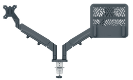 Leitz Brazo Dual para Monitor y Portátil Ergo Spacesaving 65380089, Gris Oscuro