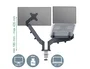 Leitz Brazo Dual Ergo Space Saving para Monitor y Portátil, Gris Oscuro