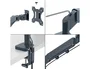 Leitz Brazo Dual Ergo Space Saving para Monitor y Portátil, Gris Oscuro