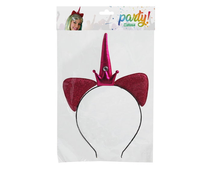 Diadema Unicornio Rosa Con Orejas Y Corona Para Disfraz Fantástico Infantil