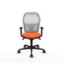 PIQUERAS Y CRESPO Silla de oficina Jorquera con mecanismo Sincro, Naranja y Blanco