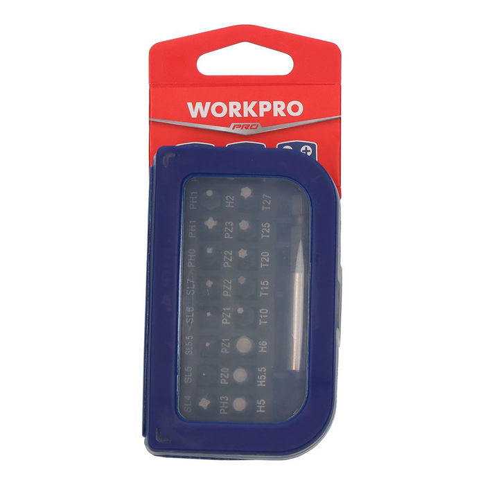 Workpro Juego de Puntas de Destornillador 31 Piezas con Soporte Magnético - Incluye tamaños Phillips, Pozidriv, Torx y Hexagonal