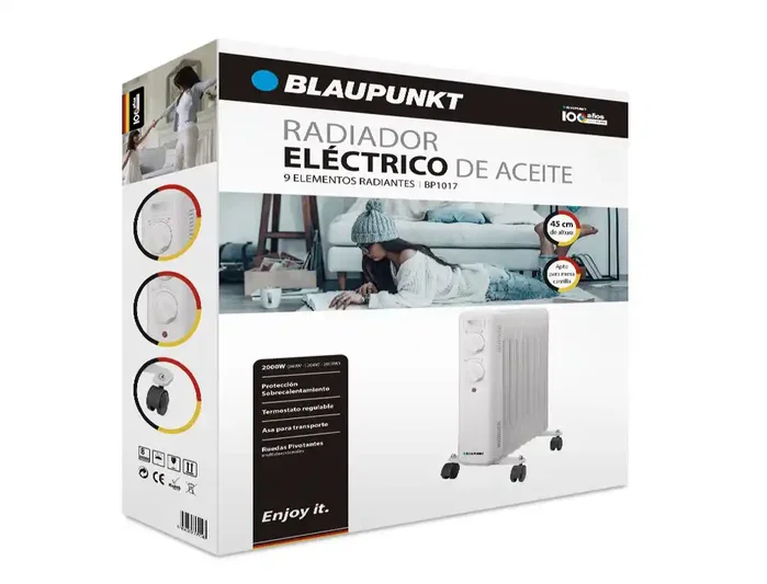 Blaupunkt BP1017 Radiador de Aceite 2000W 9 Elementos