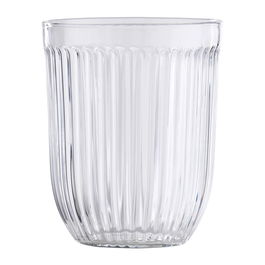 Day Vaso de Vidrio Borosilicato 380 ml con Relieve Estriado - Transparente