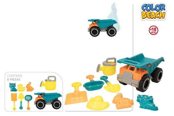 Camión de playa 26 cm con accesorios de playa color beach
