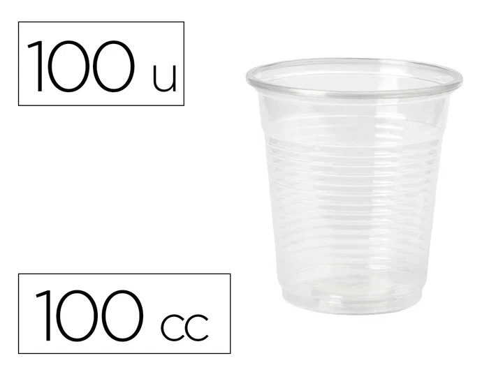 Blanca Vaso de Plastico Transparente 100 cc Paquete de 100 Unidades