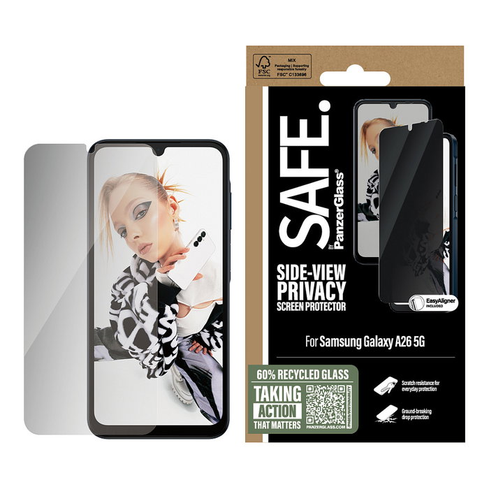 PanzerGlass SAFE. Protector de Pantalla con Privacidad Samsung Galaxy A26 5G