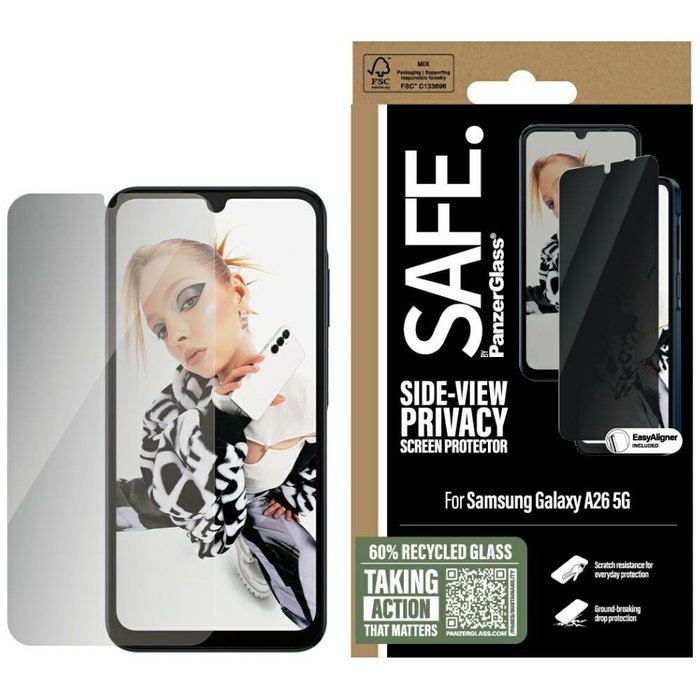 PanzerGlass SAFE. Protector de Pantalla con Privacidad de 2 Vías para Samsung Galaxy A26 5G