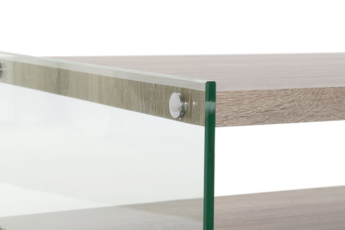 DKD Home Decor Mesa de Centro Cristal Templado y MDF 130x65x35,5 cm