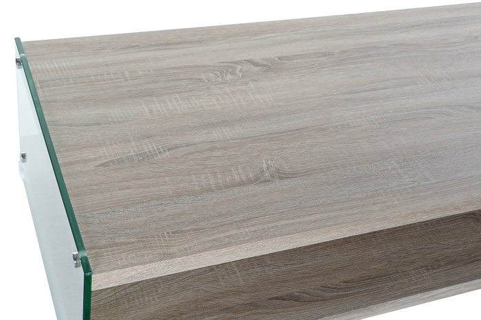 DKD Home Decor Mesa de Centro Cristal Templado y MDF 130x65x35,5 cm