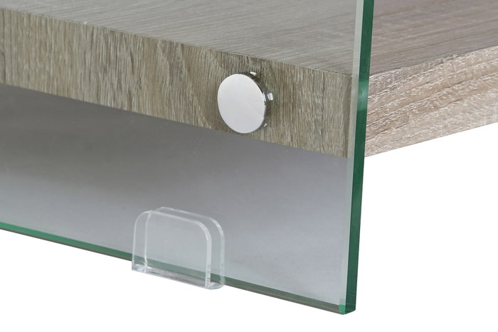 DKD Home Decor Mesa de Centro Cristal Templado y MDF 130x65x35,5 cm