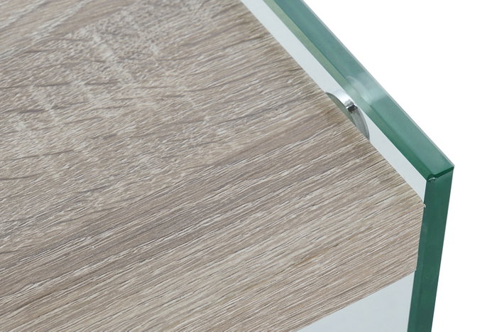 DKD Home Decor Mesa de Centro Cristal Templado y MDF 130x65x35,5 cm