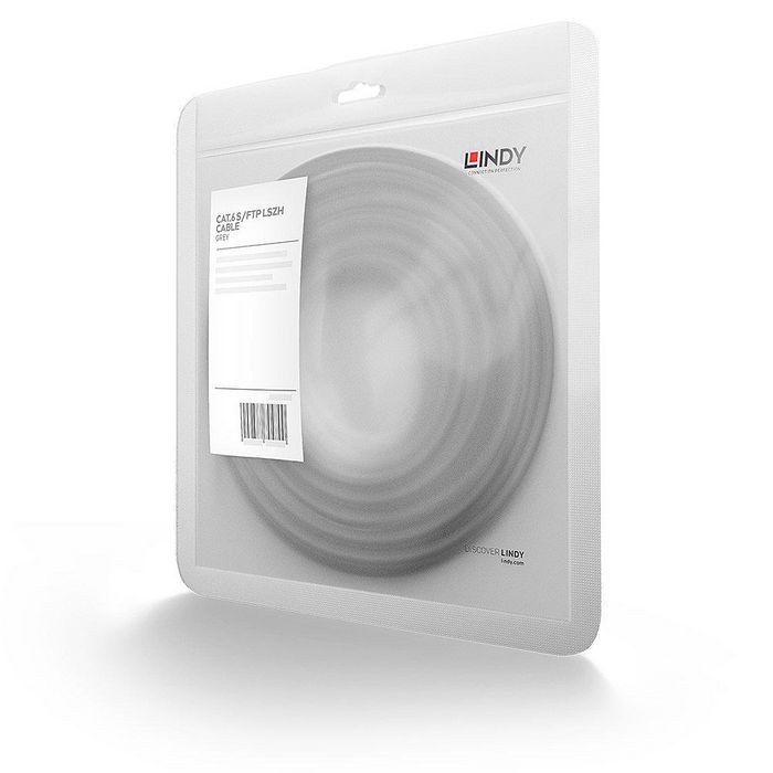 Lindy Cable de Red Cat.6 S/FTP LSZH de 60m, Gris (Probado con Fluke)