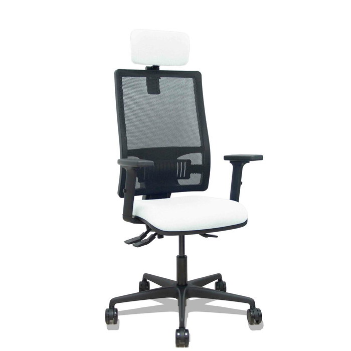 PIQUERAS Y CRESPO Silla Bormate con Mecanismo Asíncrono, Malla Negra y Asiento Blanco PIQUERAS Y CRESPO Silla Bormate con Mecanismo Asíncrono, Malla Negra y Asiento Blanco