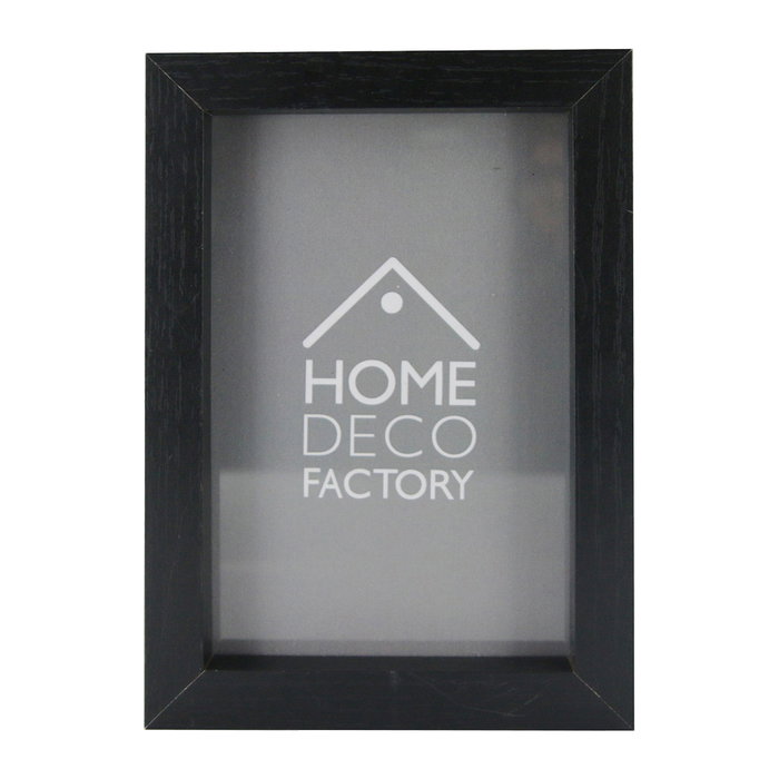 Home Deco Factory Juego de 4 Marcos para Fotos en Madera y Negro