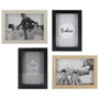 Home Deco Factory Juego de 4 Marcos para Fotos en Madera y Negro