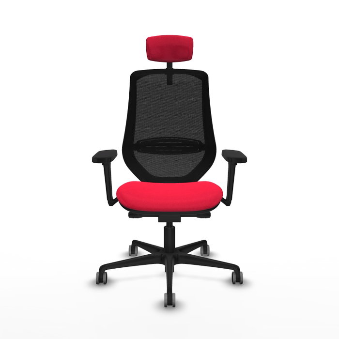 PIQUERAS Y CRESPO Silla de oficina Mardos con mecanismo Sincro/Traslack, Rojo y Negro