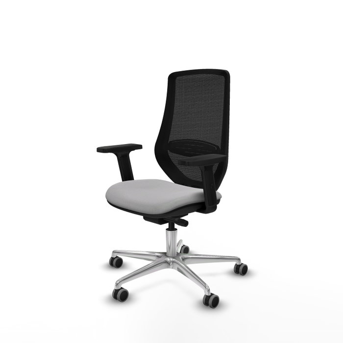 PIQUERAS Y CRESPO Silla de oficina Mardos con mecanismo Sincro/Traslack, Gris claro y Negro