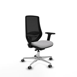PIQUERAS Y CRESPO Silla de oficina Mardos con mecanismo Sincro/Traslack, Gris claro y Negro