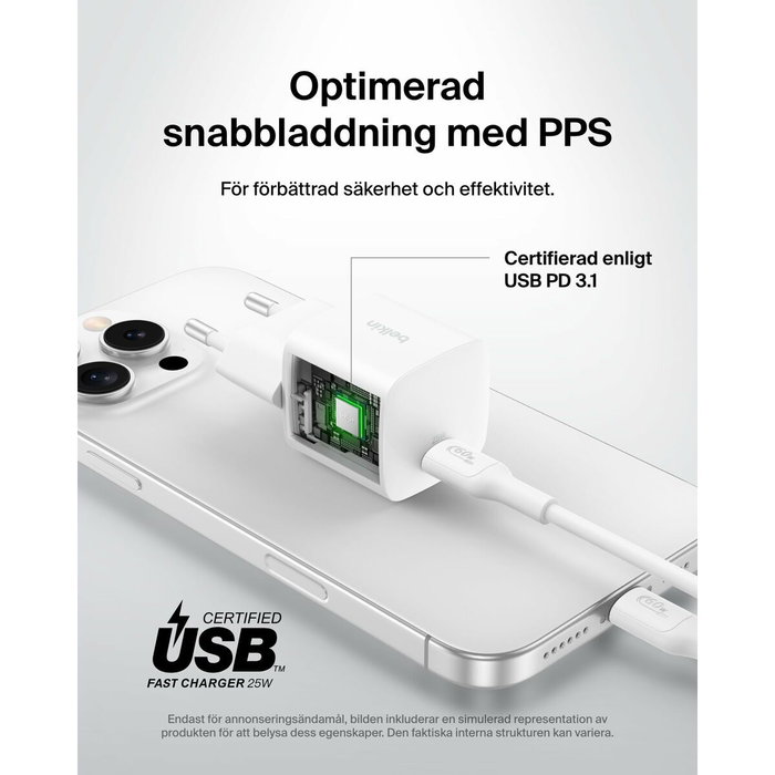 Belkin BoostCharge Cargador de Pared USB-C 25W Blanco