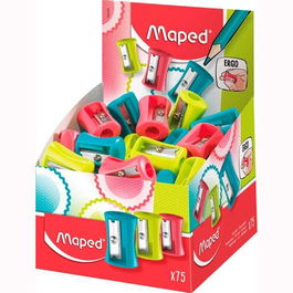 Maped Afilalápices Vivo 1 Agujero, C-Surtidos, Caja Expositora de 75 Unidades