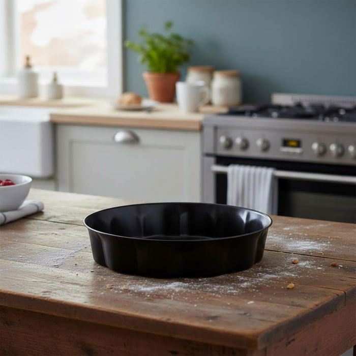 Molde Tarta Hondo Acero Pintado Sweet Grey Quid 28x5 cm (12 Unidades)